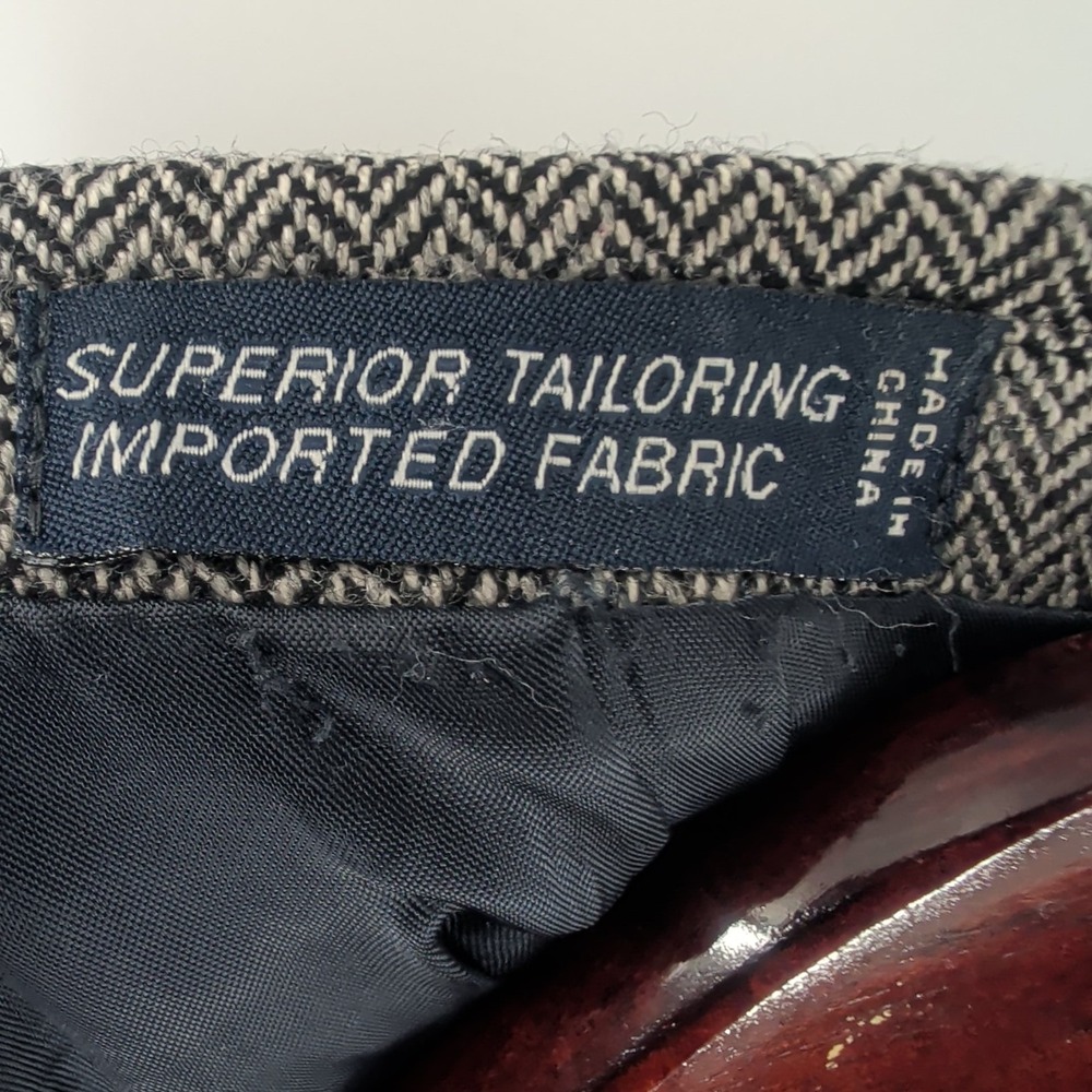 Nautica Notched Lapel 2-Button Front Wool Sport Coat Blazer Gray Herringbone 44L - Picture 7 of 9